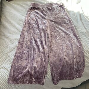 Girls velvet wide leg pants - M